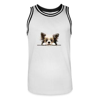 Welpe Peeking Niedliche Entzückende Lustige Tier Karikatur - Männer Basketball-Trikot - Weiß/Schwarz - Vorne - AI Model Male 185 dark (185cm)