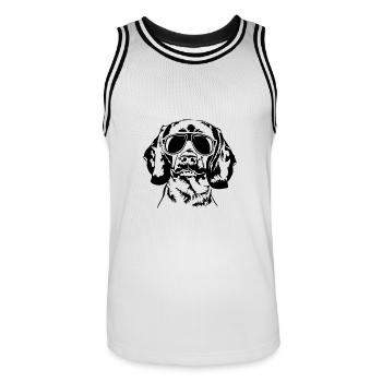 Bavarian Mountain Scent Hound Cool Portrait Dogs - Men's Basketball Jersey - white/black - Front - AI Model Male 185 dark (185cm)