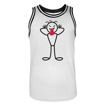 Mâle - Maillot de basket Homme - blanc/noir - Devant - AI Model Male 185 dark (185cm)