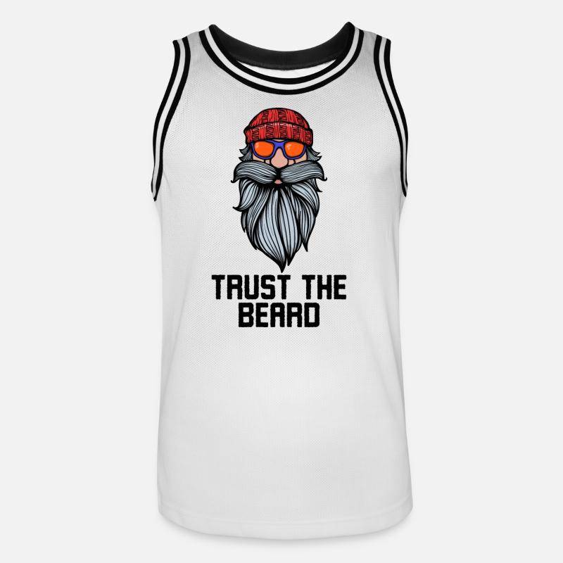 Gesichtsbehaarung Bart Statement Bärtig Vollbart - Männer Basketball-Trikot - Weiß/Schwarz