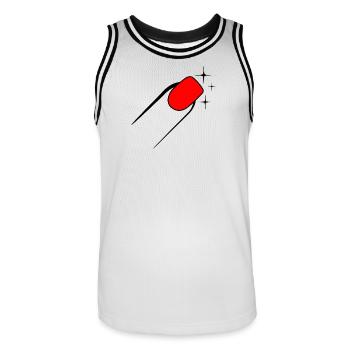 Logo de manucure de vernis à ongles - Maillot de basket Homme - blanc/noir - Devant - AI Model Male 185 dark (185cm)