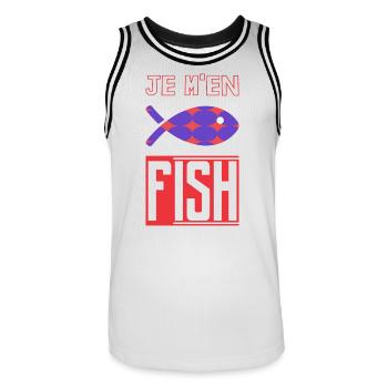 HUMOR. FISH. SARDINE. APRIL FOOL - Men's Basketball Jersey - white/black - Front - AI Model Male 185 dark (185cm)
