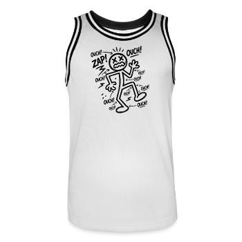 Electric Shock Humor | Funny Electrician Gift - Men's Basketball Jersey - white/black - Front - AI Model Male 185 dark (185cm)