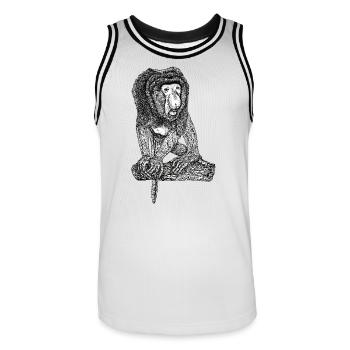 Singe Proboscis - Maillot de basket Homme - blanc/noir - Devant - AI Model Male 185 dark (185cm)