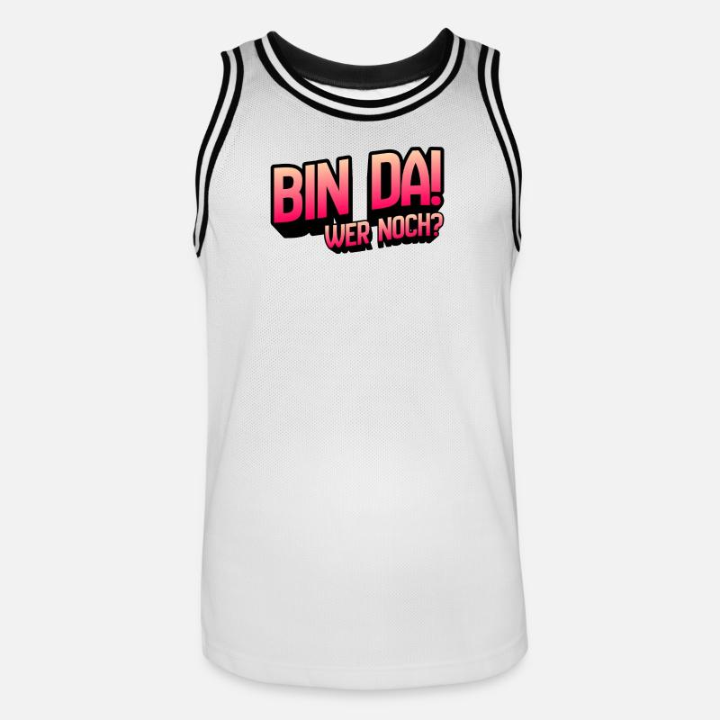 Bin Da Wer Noch Gradient - Männer Basketball-Trikot - Weiß/Schwarz