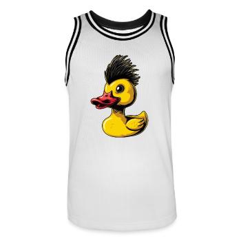Gummientenpunk - Männer Basketball-Trikot - Weiß/Schwarz - Vorne - AI Model Male 185 dark (185cm)