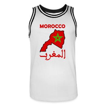 Maroc - Maillot de basket Homme - blanc/noir - Devant - AI Model Male 185 dark (185cm)