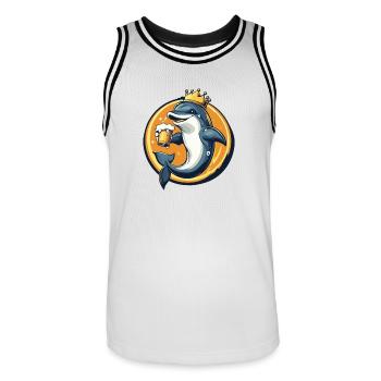 Dolphin Beer Comic - Men's Basketball Jersey - white/black - Front - AI Model Male 185 dark (185cm)