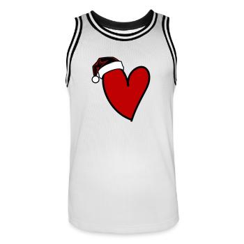 Coeur Noël - Maillot de basket Homme - blanc/noir - Devant - AI Model Male 185 dark (185cm)
