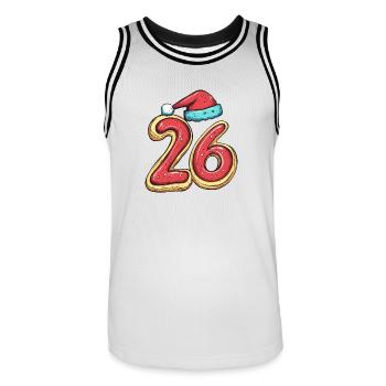 26 Zahl Weihnachten - Männer Basketball-Trikot - Weiß/Schwarz - Vorne - AI Model Male 185 dark (185cm)
