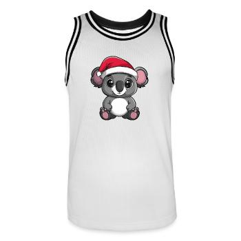 Koala Noël mignon - Maillot de basket Homme - blanc/noir - Devant - AI Model Male 185 dark (185cm)