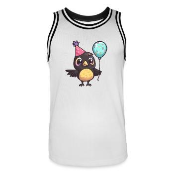 Corbeau Corbeau Anniversaire Bébé - Maillot de basket Homme - blanc/noir - Devant - AI Model Male 185 dark (185cm)