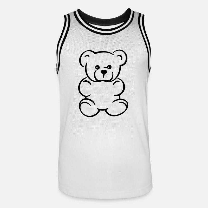 Teddy - Geschenk Geschenkidee - Männer Basketball-Trikot - Weiß/Schwarz