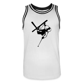 Trick Ski - Men's Basketball Jersey - white/black - Front - AI Model Male 185 dark (185cm)