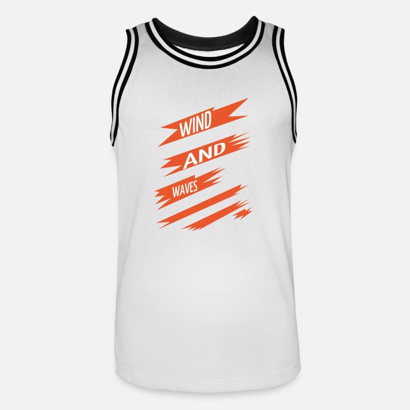 statement gift idea windsurfing techniques - Männer Basketball-Trikot - Weiß/Schwarz