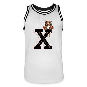 Buchstabe x Tiger - Geschenkidee - Männer Basketball-Trikot - Weiß/Schwarz - Vorne - AI Model Male 185 dark (185cm)