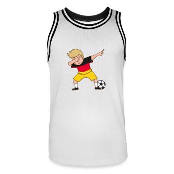 Deutschland Dab - Fußball Dabbing Flagge WM - Männer Basketball-Trikot - Weiß/Schwarz - Vorne - AI Model Male 185 dark (185cm)