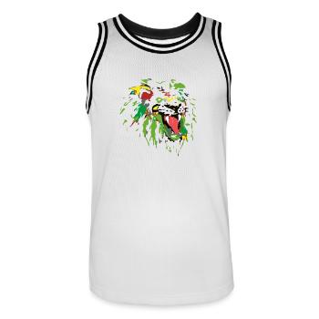 La légende des lions sauvages - Maillot de basket Homme - blanc/noir - Devant - AI Model Male 185 dark (185cm)