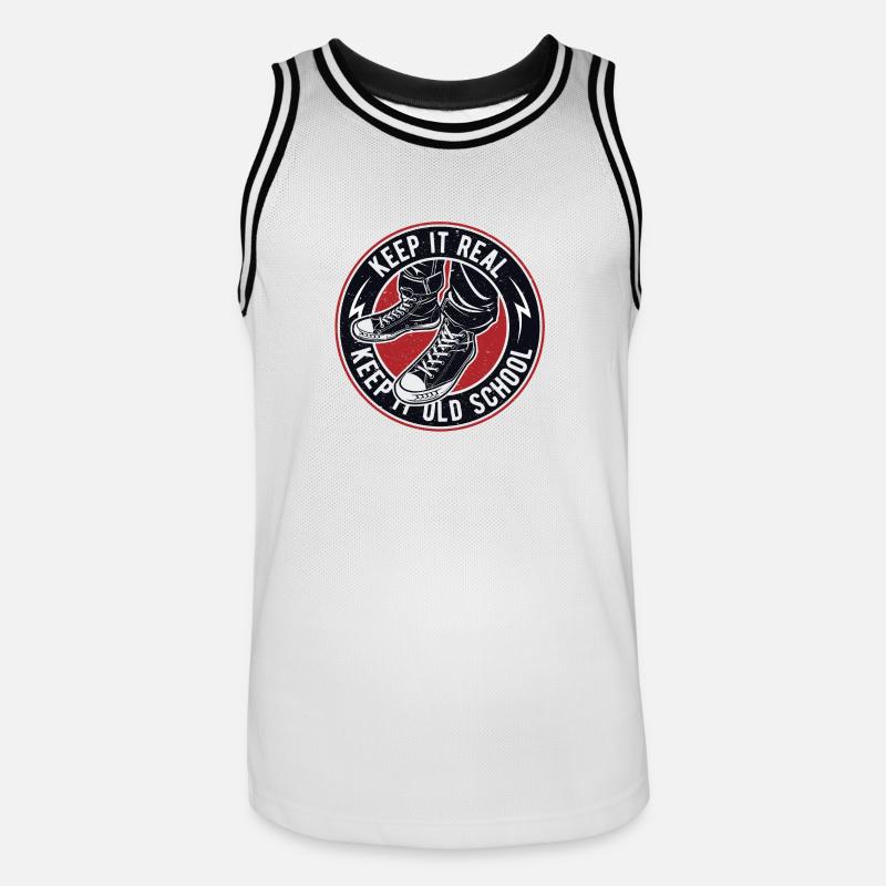 Keep It Keep Real It Old School Vintage - Maillot de basket Homme - blanc/noir