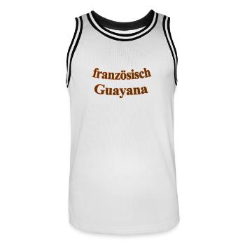 französisch Guayana - Männer Basketball-Trikot - Weiß/Schwarz - Vorne - AI Model Male 185 dark (185cm)