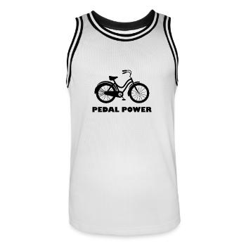 Pedal Power - Men's Basketball Jersey - white/black - Front - AI Model Male 185 dark (185cm)