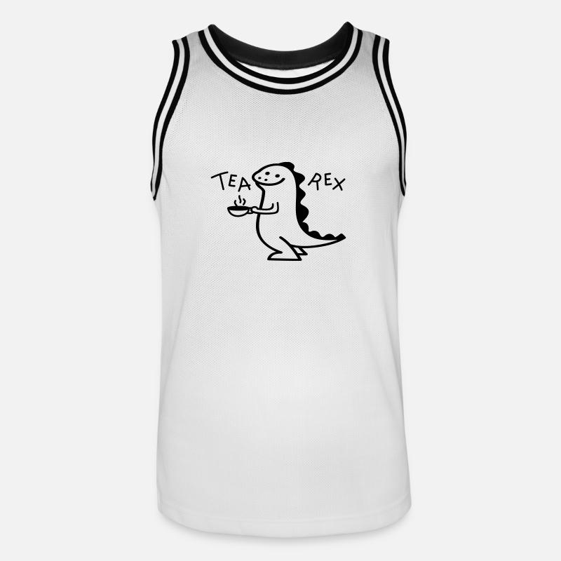 Dino as Tea Rex (b) - Men's Basketball Jersey - white/black
