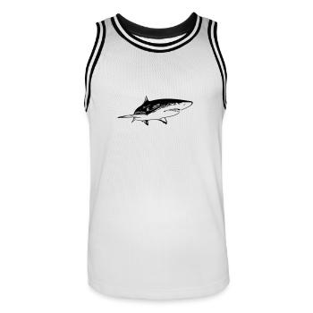Hai - Vintage Vector Design - Maillot de basket Homme - blanc/noir - Devant - AI Model Male 185 dark (185cm)