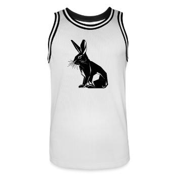 Lapin géométrique mignon géométrie lapin - Maillot de basket Homme - blanc/noir - Devant - AI Model Male 185 dark (185cm)