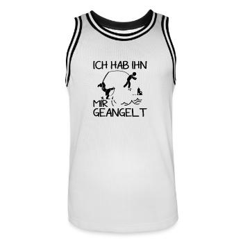 Annoncer ses fiançailles Je l'ai attrapé JGA - Maillot de basket Homme - blanc/noir - Devant - AI Model Male 185 dark (185cm)
