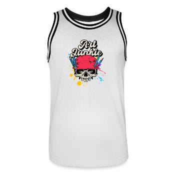 Cool Artist Art Junkie Painter Gift - Männer Basketball-Trikot - Weiß/Schwarz - Vorne - AI Model Male 185 dark (185cm)