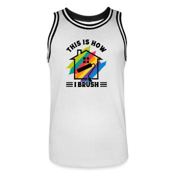 Cadeaux amusants pour les peintres en bâtiment Idées de peintres professionnels - Maillot de basket Homme - blanc/noir - Devant - AI Model Male 185 dark (185cm)