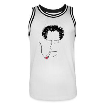 SMOKE BRAIN HPSTR - Männer Basketball-Trikot - Weiß/Schwarz - Vorne - AI Model Male 185 dark (185cm)