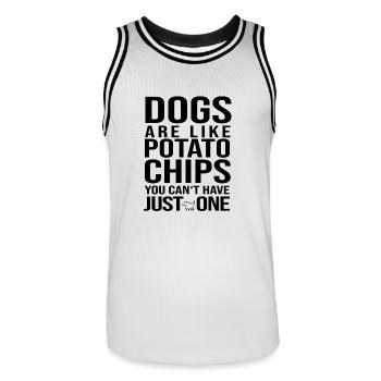 Hunde sind wie chips Hund Hündchen Hundefreund - Männer Basketball-Trikot - Weiß/Schwarz - Vorne - AI Model Male 185 dark (185cm)