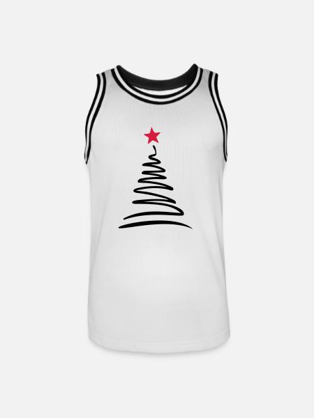 Weihnachtsbaum - Männer Basketball-Trikot - Weiß/Schwarz
