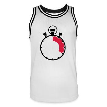 stoppuhr_02 - Men's Basketball Jersey - white/black - Front - AI Model Male 185 dark (185cm)