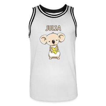 Koala enfant drôle copie cadeau d'anniversaire Julia - Maillot de basket Homme - blanc/noir - Devant - AI Model Male 185 dark (185cm)