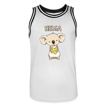 Koala enfant drôle copie cadeau d'anniversaire Helga - Maillot de basket Homme - blanc/noir - Devant - AI Model Male 185 dark (185cm)
