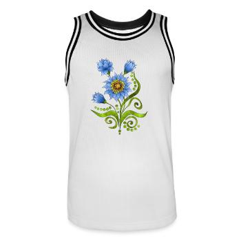 Blumen - Männer Basketball-Trikot - Weiß/Schwarz - Vorne - AI Model Male 185 dark (185cm)