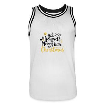 PASSEZ UN JOYEUX PETIT NOËL - Maillot de basket Homme - blanc/noir - Devant - AI Model Male 185 dark (185cm)
