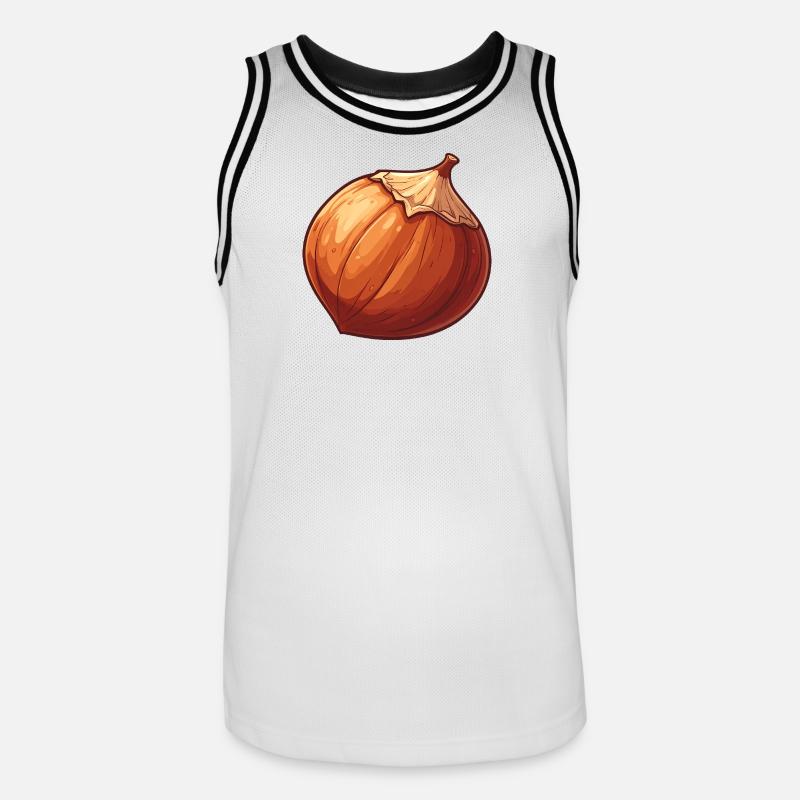 Nocciola - Maglia da basket per uomo - bianco/nero