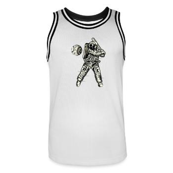 espace de base-ball - Maillot de basket Homme - blanc/noir - Devant - AI Model Male 185 dark (185cm)