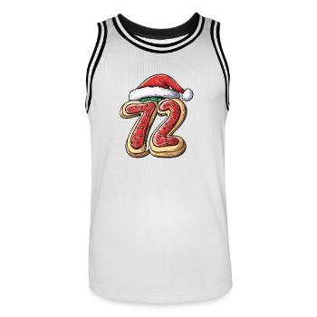 72 Zahl Weihnachten - Männer Basketball-Trikot - Weiß/Schwarz - Vorne - AI Model Male 185 dark (185cm)