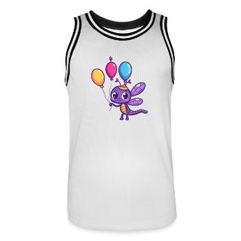 Libellule Anniversaire Bébé - Maillot de basket Homme - blanc/noir - Devant - AI Model Male 185 dark (185cm)