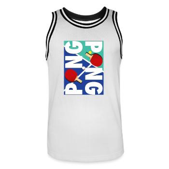Ping Pong SportT-Shirt Game - Männer Basketball-Trikot - Weiß/Schwarz - Vorne - AI Model Male 185 dark (185cm)