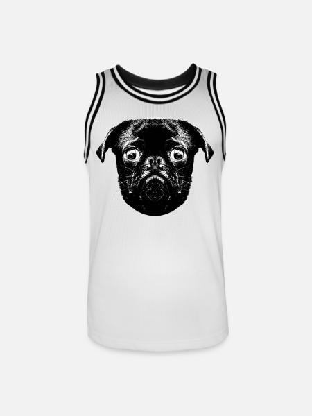 Otto's Pug hopst - Men's Basketball Jersey - white/black