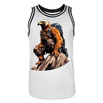 Adler Hiking / Mountaineering Adler - Men's Basketball Jersey - white/black - Front - AI Model Male 185 dark (185cm)