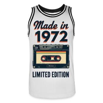 Produit en 1972 – Édition limitée - Maillot de basket Homme - blanc/noir - Devant - AI Model Male 185 dark (185cm)
