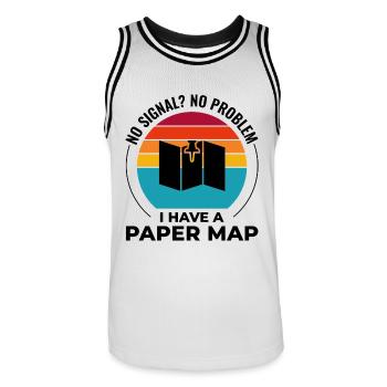 Analyste SIG Carte Pin Sunset Retro - Maillot de basket Homme - blanc/noir - Devant - AI Model Male 185 dark (185cm)