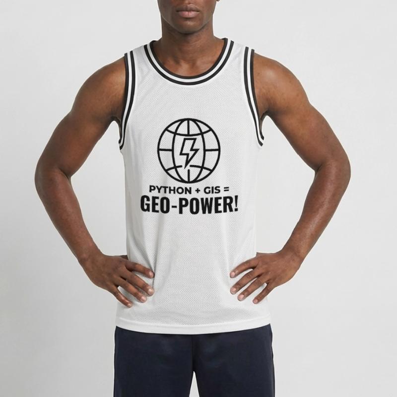 Python SIG Géo-Puissance Programmation Géospatial Maillot de basket Homme