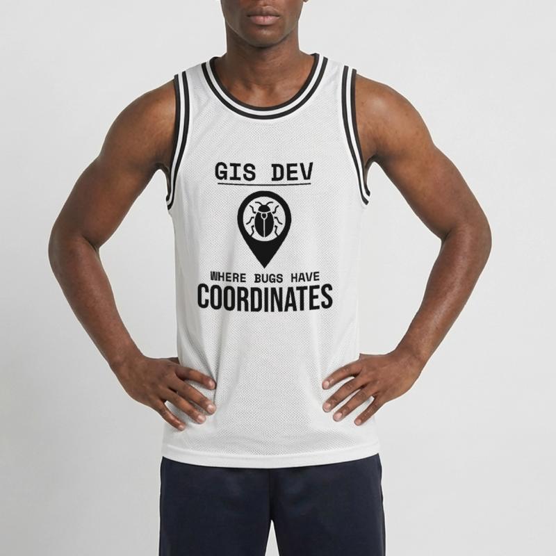 GIS Dev Debugging Coordinates Geospatial Bug Männer Basketball-Trikot